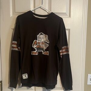 Cleveland Brown’s Long Sleeve Shirt with Football Graphic